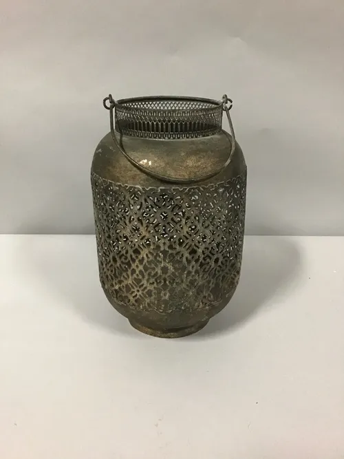 Morrocan temple floor lantern aged brass