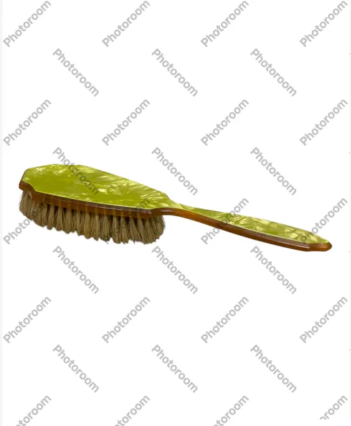 1920-30s vintage horsehair brush plastic/bakelite body green Rare Dupont Lucite Pyralin GreenMarbled 1920's Celluloid Vanity