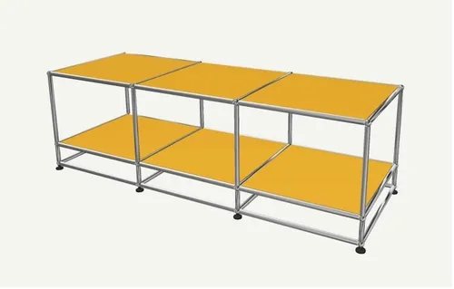 USM Anthracite yellow open shelving media unit 20.5x60x 19.5