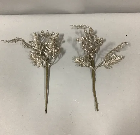 silver flowers on sticks 