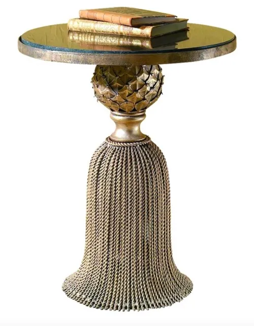bronze  side table tassel base