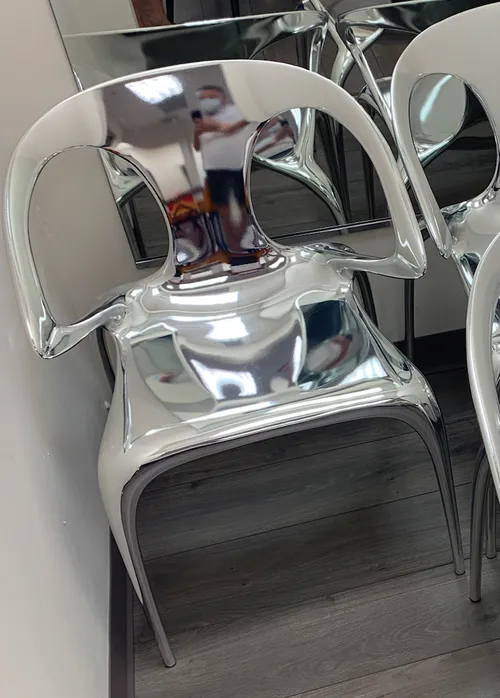 ava roche bobois bridge chair in silver