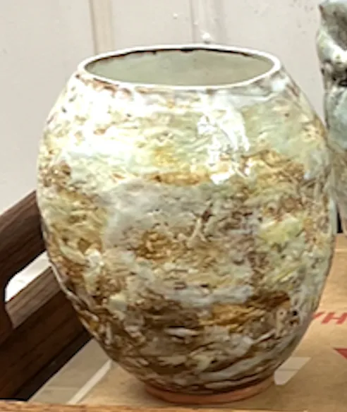 egg shaped handmade vase  