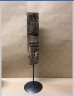 wood tribal sculpture on stand 