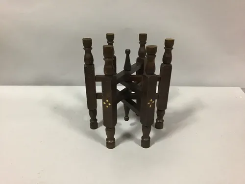 dark carved wood moroccan table base/ legs tray table top