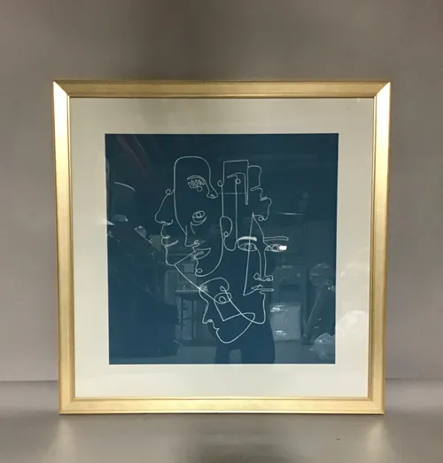 art contour faces on black 