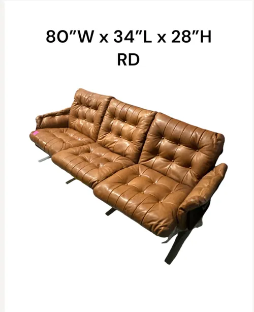 brown leather vintage sofa danish modern Ebbe Gehl