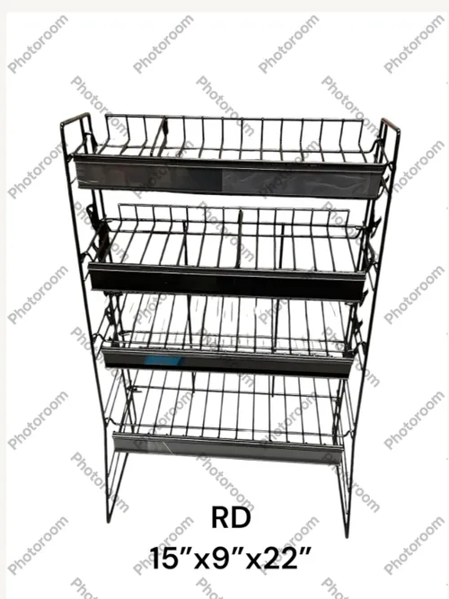 wire shelving store rack black