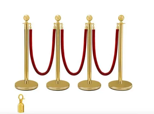 Brass stanchions with gold finials 