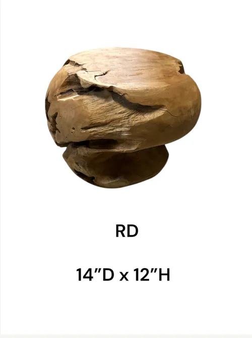 teak root ball stool stump side table