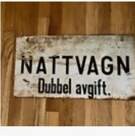 Swedish street sign metal enamel 