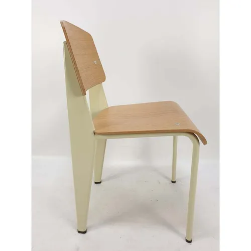 jean prouve stand chair for vitra bent wood seat n back green metal legs 