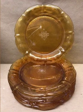 Juliska dishes amber glass colette dinner plates 