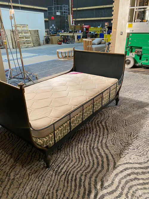 vintage french sleigh daybed metal