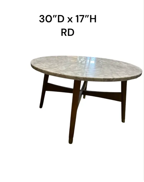round marble coffee tbal dark wood legs