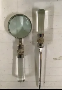 Magnifying glass and letter opener set 