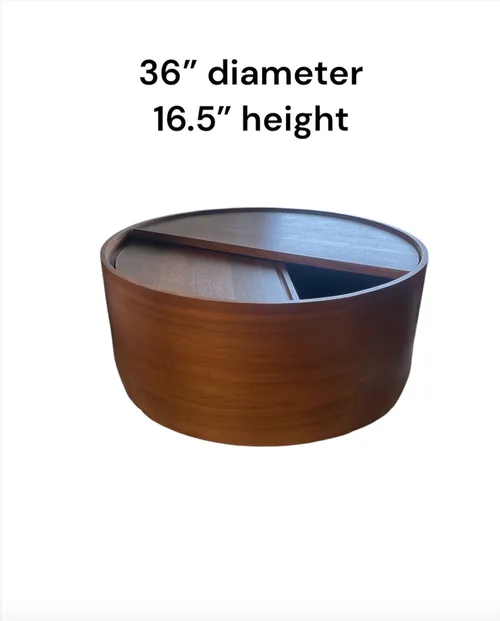 round wood table top opens 