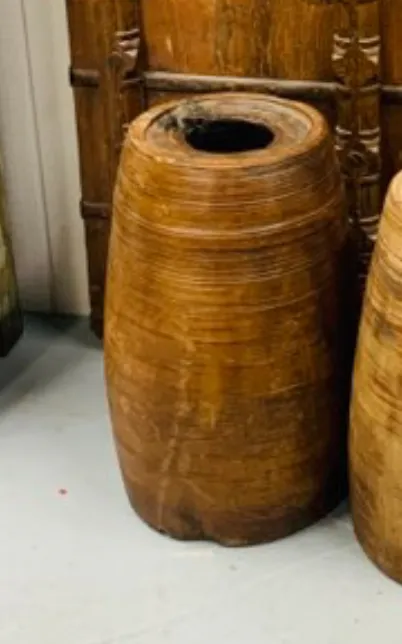 wood floor vessel vase