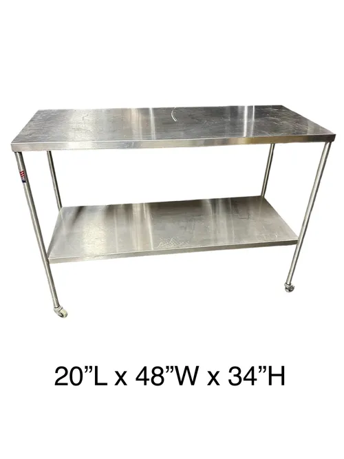 Stainless steel rolling table 4ftvintage