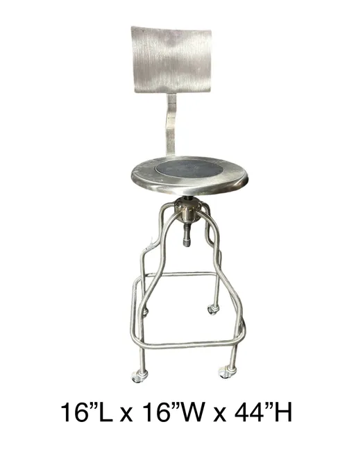 Stainlesssteel chair with back vintage medical