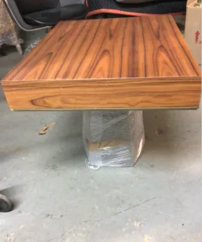zebra wood side table lucite base 