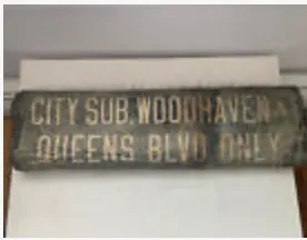 NYC primitive bus roll Woodhaven blvd sign 