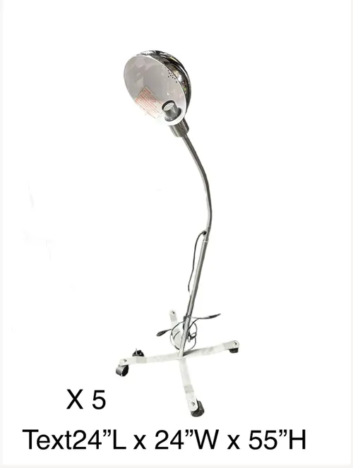 medical goose neck lamp silver rolling x5