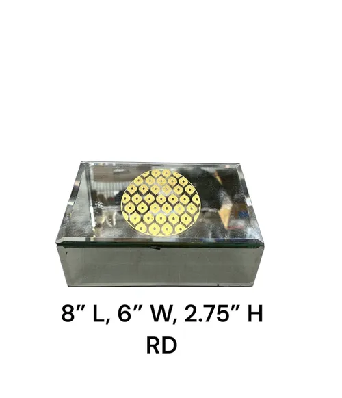 mirror box with yellow design top 