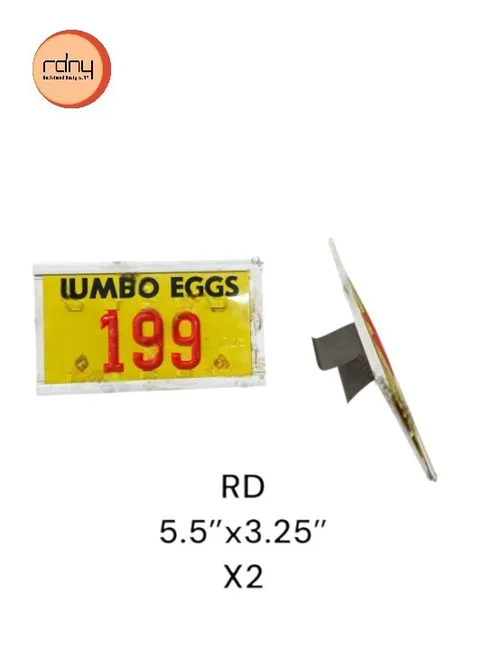 vintage grocery price sign  eggs yellow and red