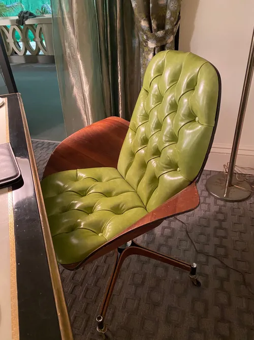 mid century desk chair mrs chair plycraft /george Mulhauser green 