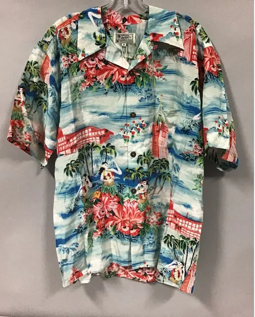 Hawaiian shirt hula girls  blue sky 