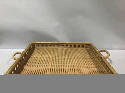 oversized woven  basket tray 