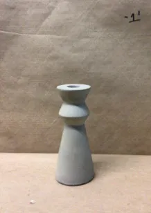 grey geo candle stick cement taper candle holdes