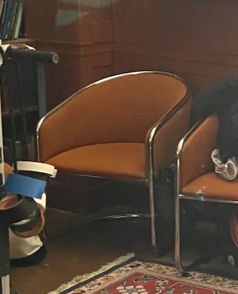 cantilever bucket chairs orange/ chrome by Joan Burgasser Anton Lorenz for Thonet 