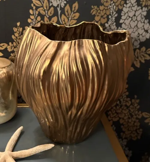 piriform gold plated vase large