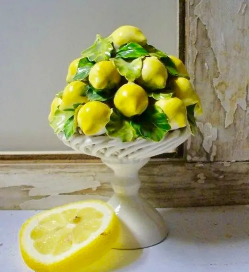 itailan majolica  lemon tower glazed 