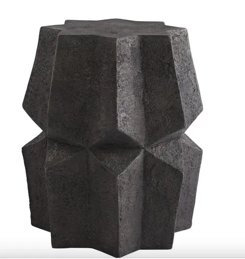 black geo side table Dexter cast resin table black/ Arteriors 21'h x 17