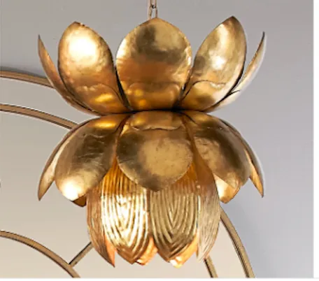 gold lotus leaf pendant lamp
