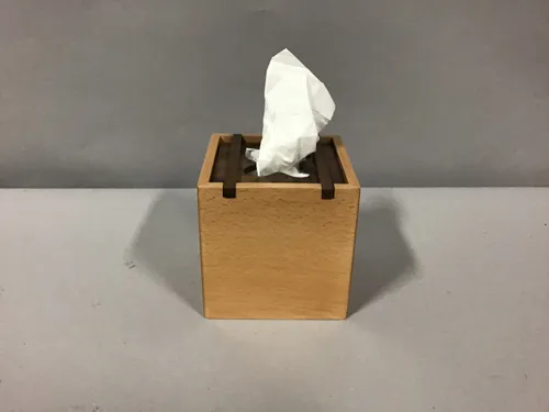 square tissue box wood