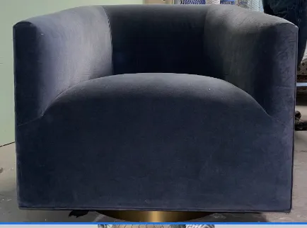 blue velvet/mohair zohl swivel chair 