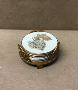 coasters set leaf design 