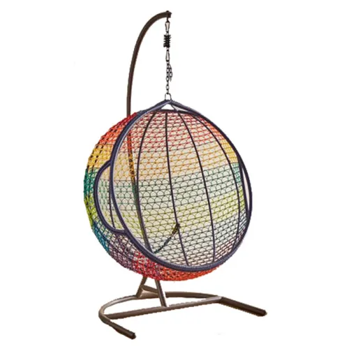 rainbow hanging swing chair with chrome base 