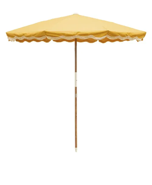 patio umbrella yellow business or pleasure