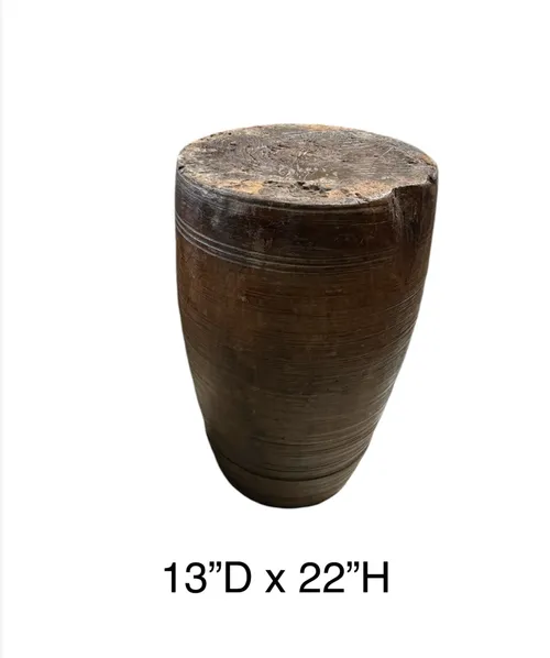 indian wood vessel vintage large