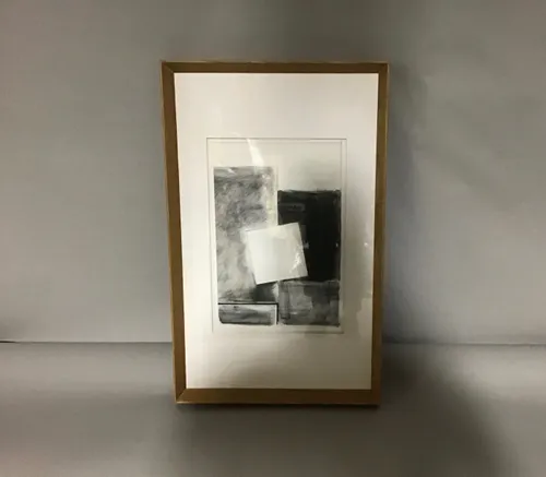 black and white abstract art wood frame part of set