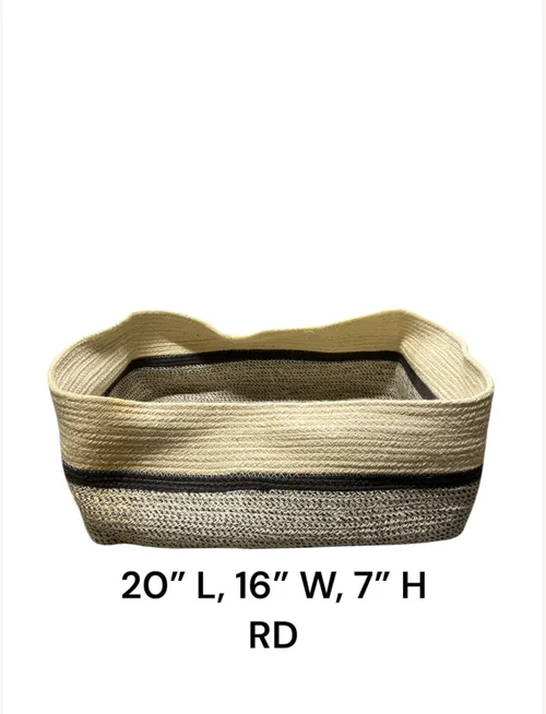 rectangular woven jute basket woven