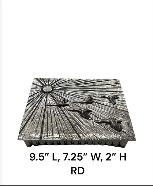 silver box birds flying global views nickel 