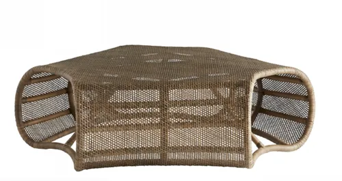 eliza wicker coffee table triangle 50