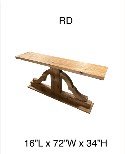 wood rustic bracket console table 