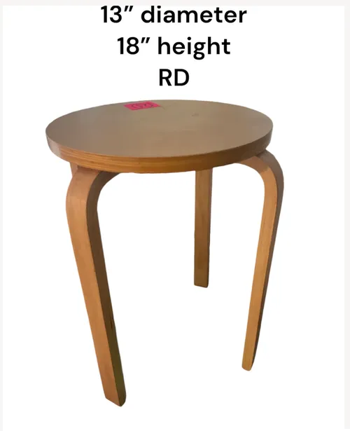 stool alva aalto 3 legged stool  bent wood 15x18h finnish